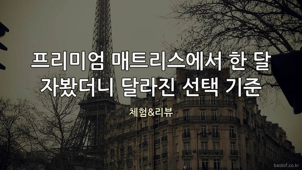 프리미엄 매트리스에서 한 달 자봤더니 달라진 선택 기준