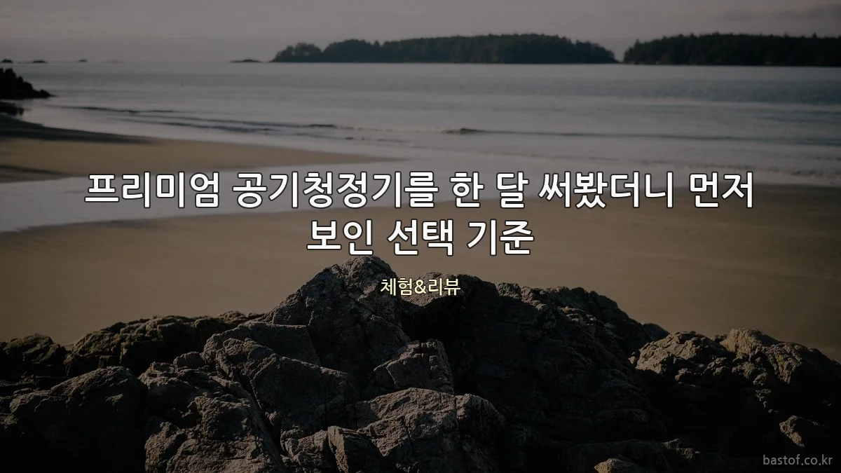 프리미엄 공기청정기를 한 달 써봤더니 먼저 보인 선택 기준