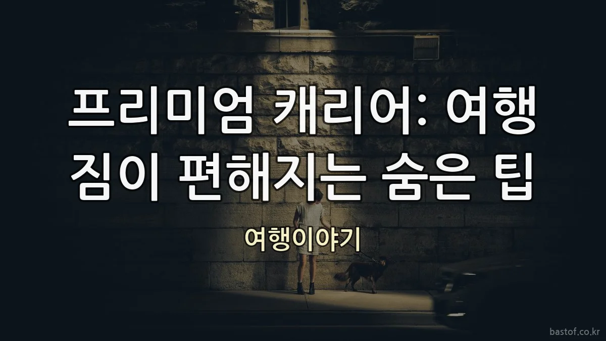 프리미엄 캐리어: 여행 짐이 편해지는 숨은 팁