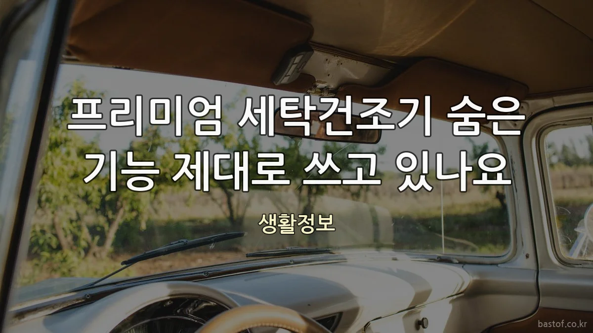 프리미엄 세탁건조기 숨은 기능 제대로 쓰고 있나요