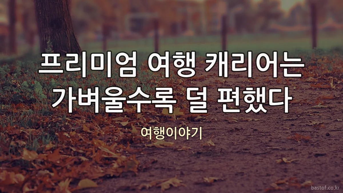프리미엄 여행 캐리어는 가벼울수록 덜 편했다