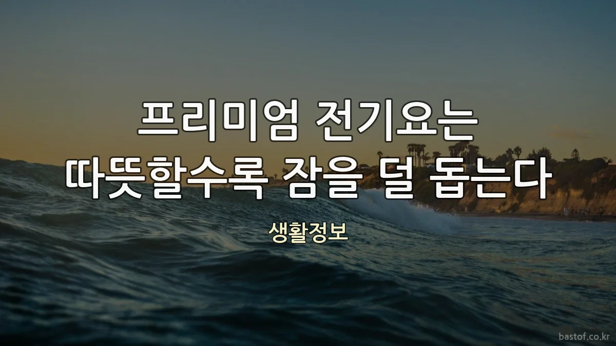 프리미엄 전기요는 따뜻할수록 잠을 덜 돕는다