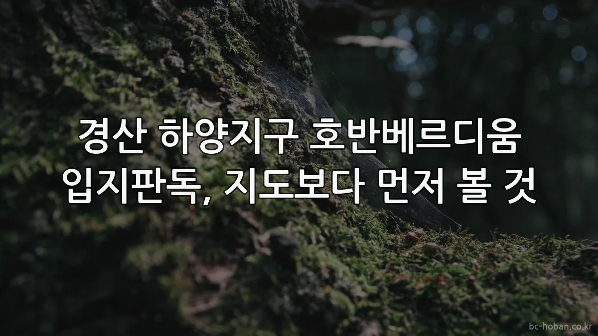 경산 하양지구 호반베르디움 입지판독, 지도보다 먼저 볼 것