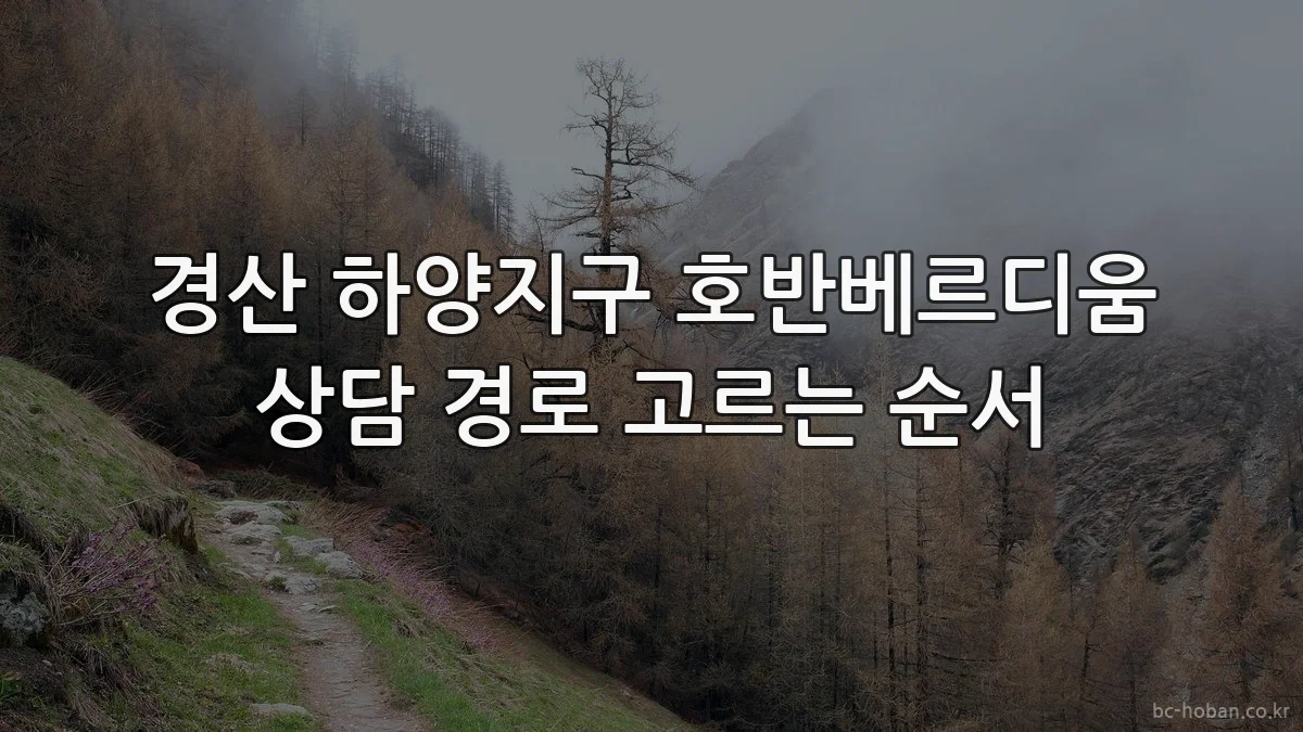 경산 하양지구 호반베르디움 상담 경로 고르는 순서