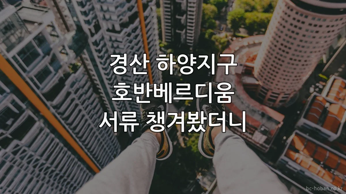 경산 하양지구 호반베르디움 서류 챙겨봤더니