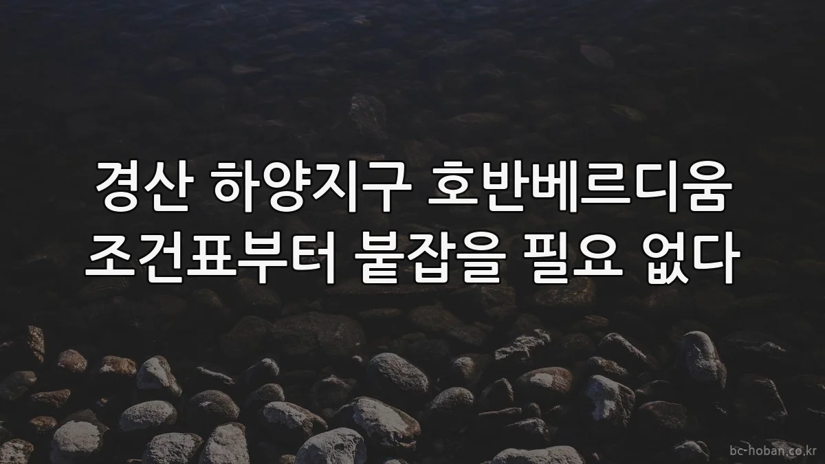 경산 하양지구 호반베르디움 조건표부터 붙잡을 필요 없다