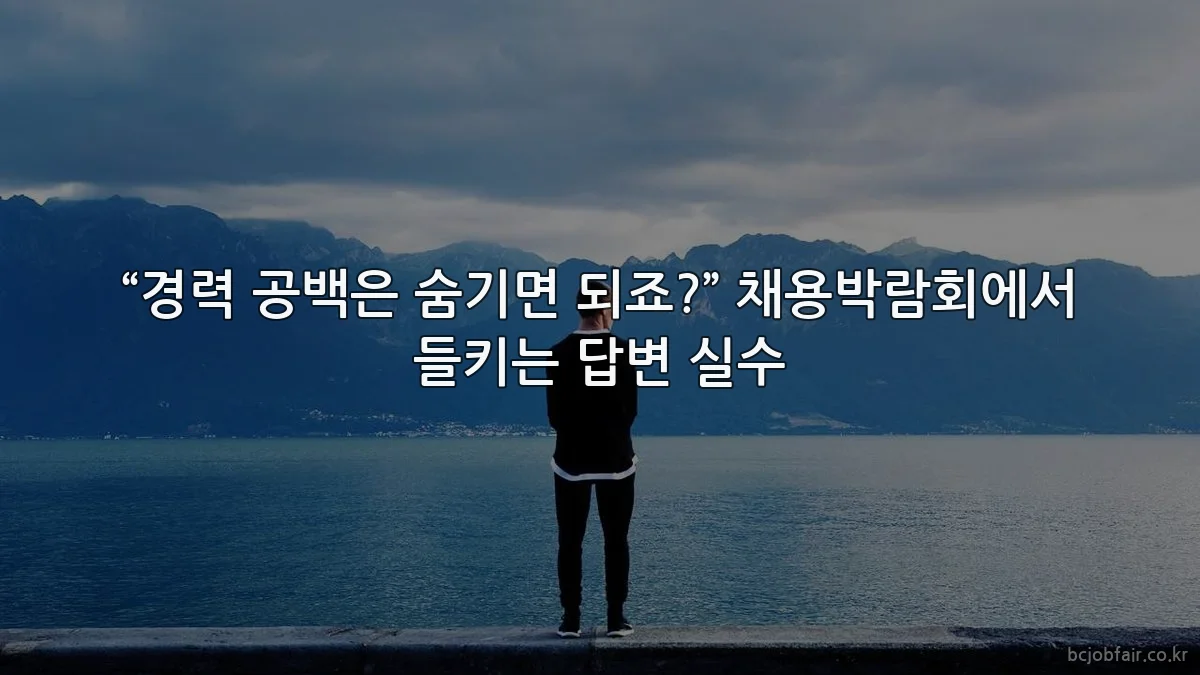 “경력 공백은 숨기면 되죠?” 채용박람회에서 들키는 답변 실수