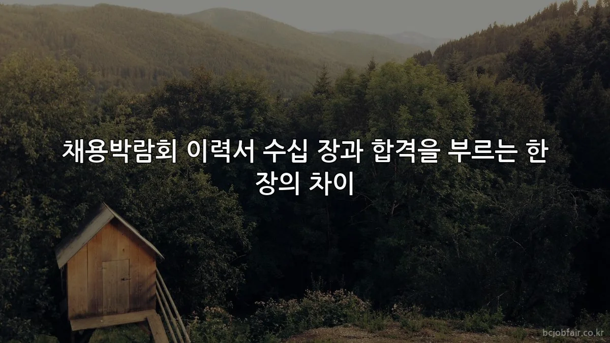 채용박람회 이력서 수십 장과 합격을 부르는 한 장의 차이