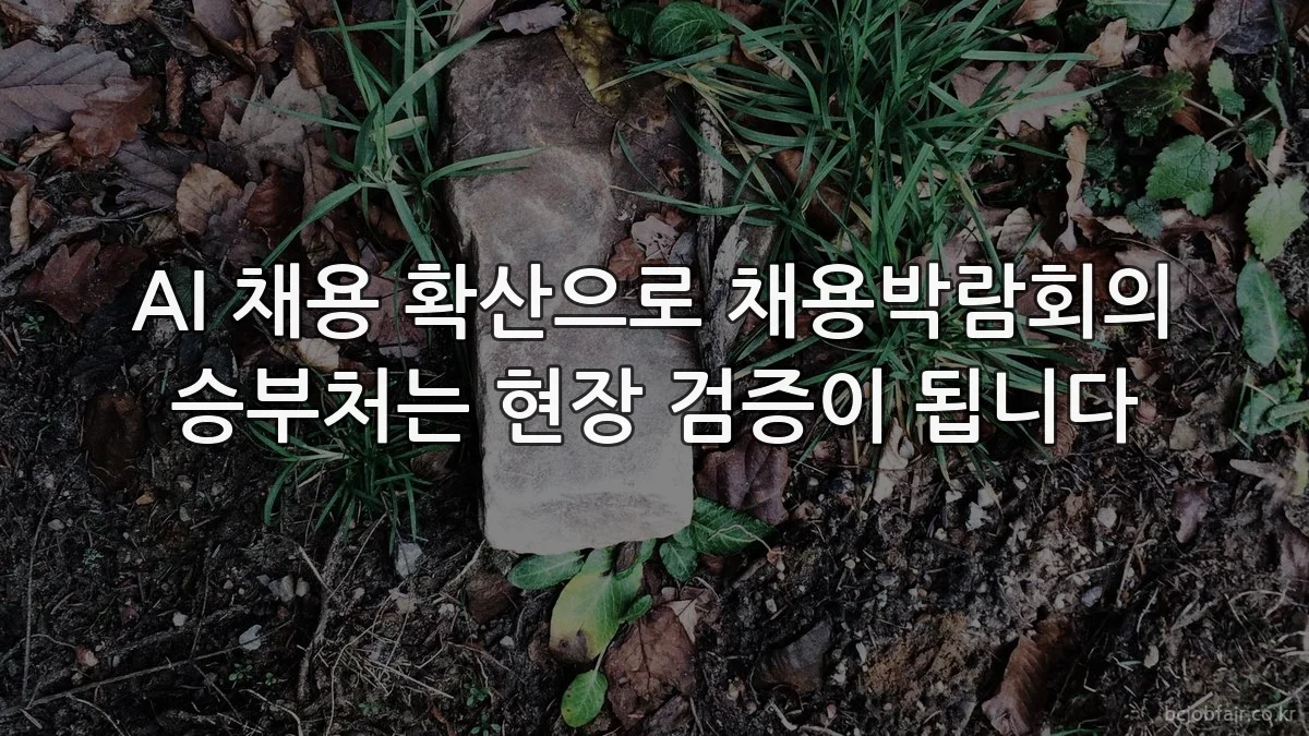 AI 채용 확산으로 채용박람회의 승부처는 현장 검증이 됩니다