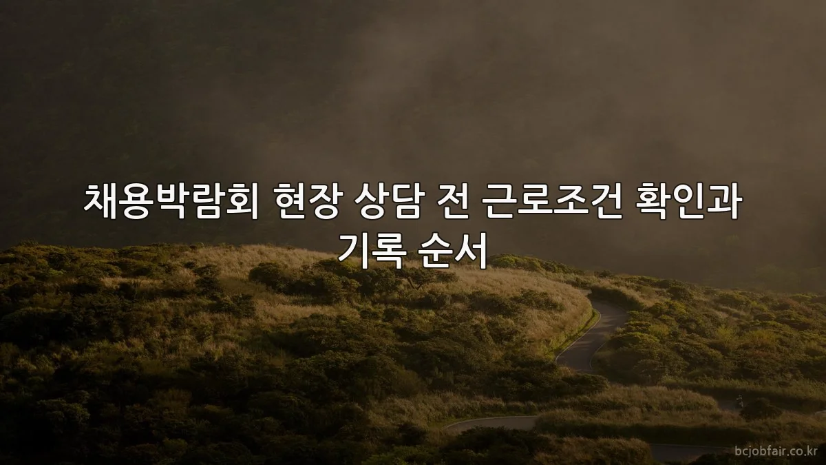 채용박람회 현장 상담 전 근로조건 확인과 기록 순서