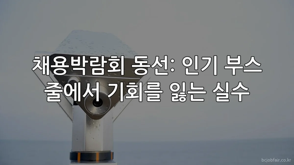 채용박람회 동선: 인기 부스 줄에서 기회를 잃는 실수
