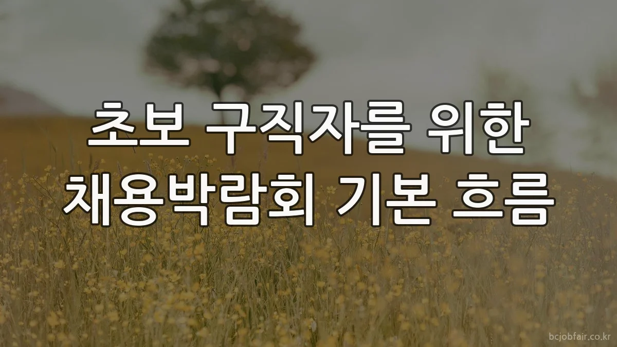 초보 구직자를 위한 채용박람회 기본 흐름
