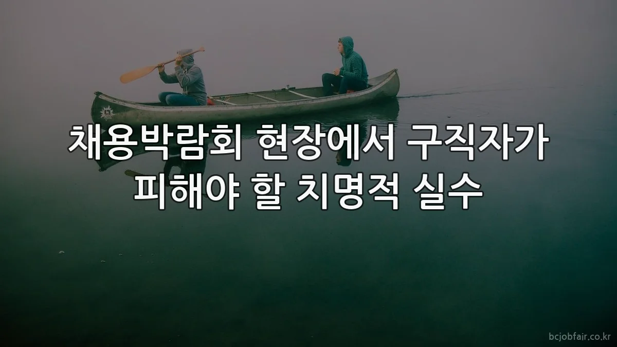 채용박람회 현장에서 구직자가 피해야 할 치명적 실수