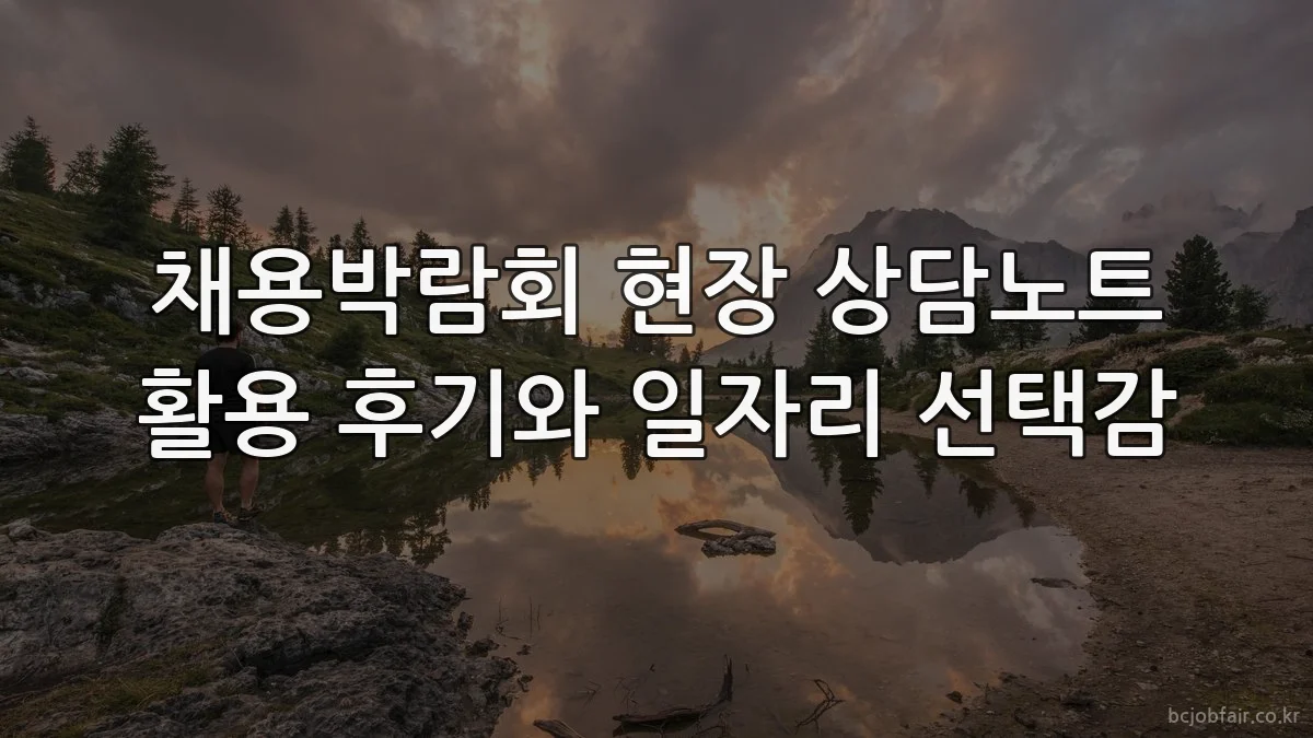 채용박람회 현장 상담노트 활용 후기와 일자리 선택감