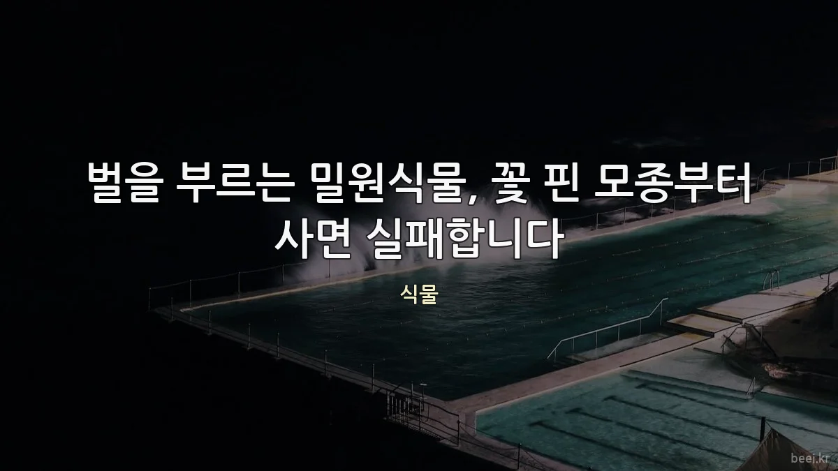 벌을 부르는 밀원식물, 꽃 핀 모종부터 사면 실패합니다