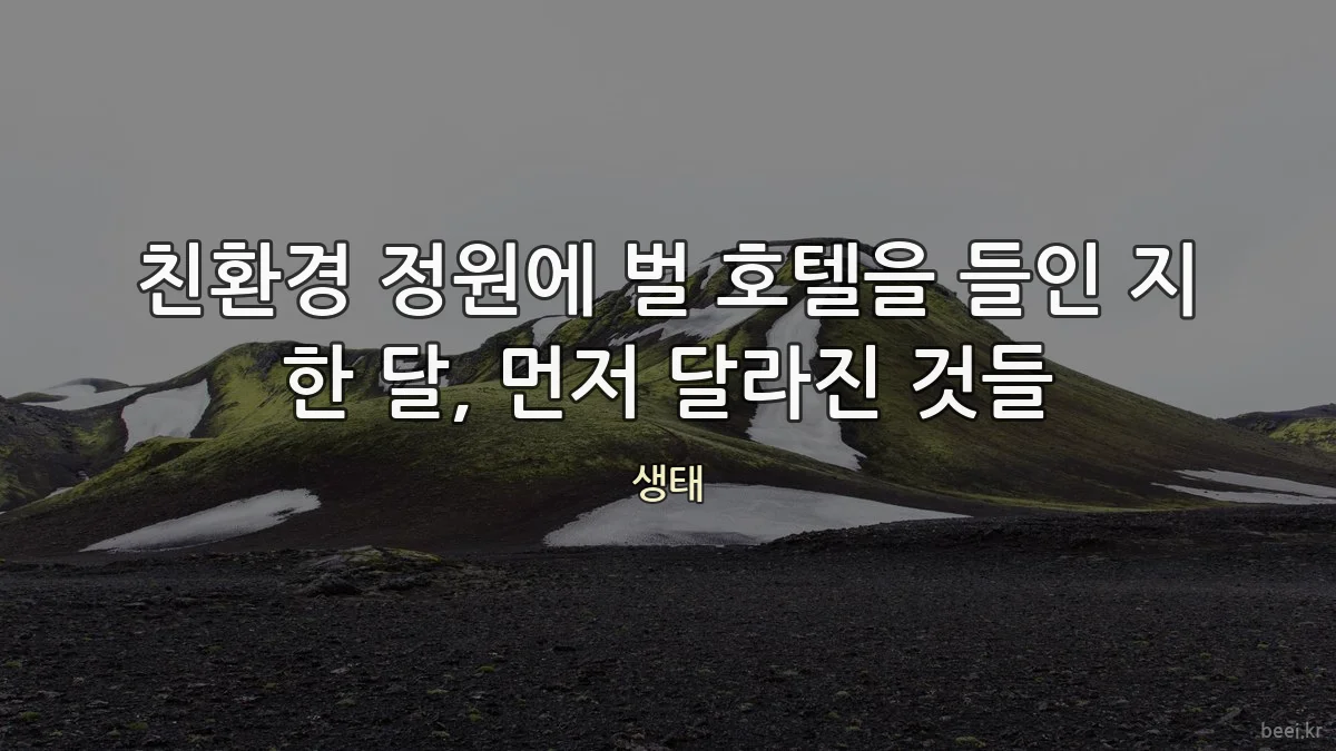 친환경 정원에 벌 호텔을 들인 지 한 달, 먼저 달라진 것들