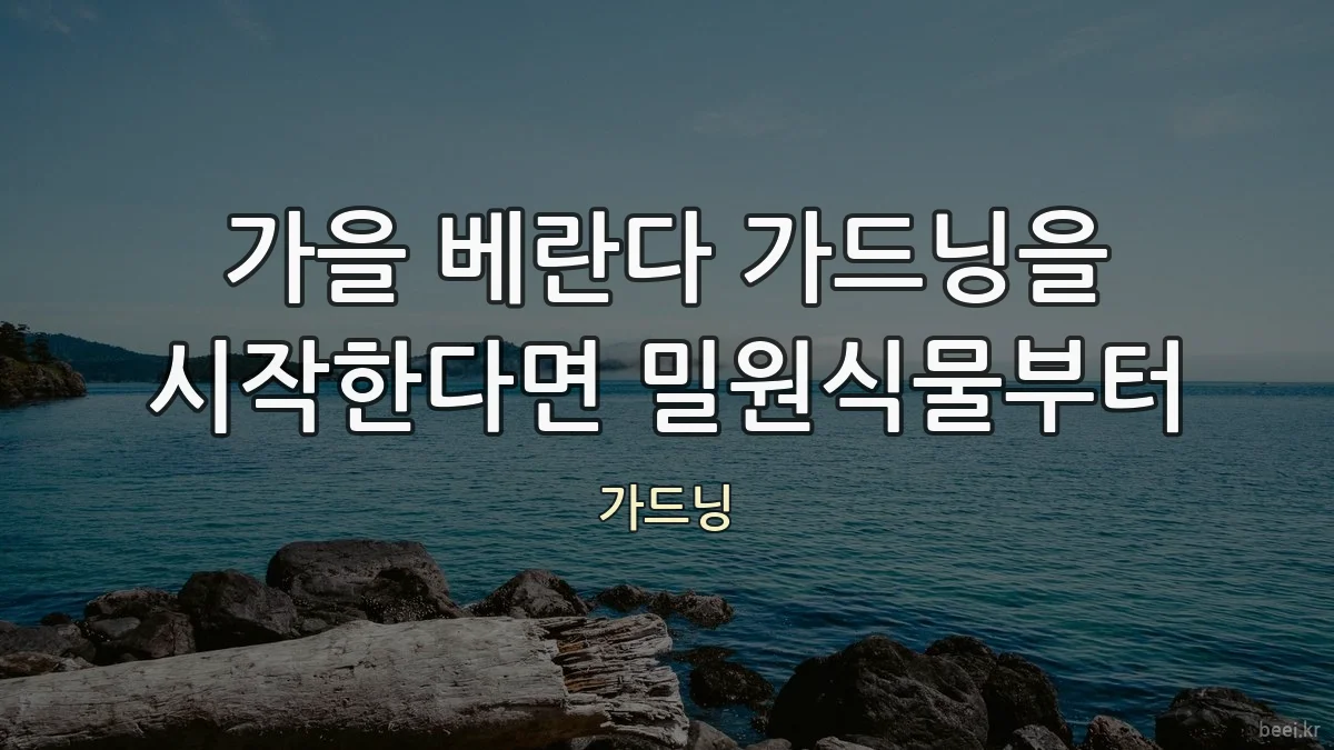 가을 베란다 가드닝을 시작한다면 밀원식물부터