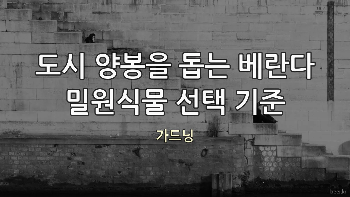 도시 양봉을 돕는 베란다 밀원식물 선택 기준