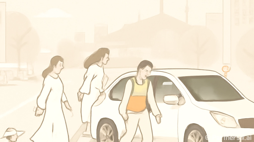 안전하게 갓길에 정…