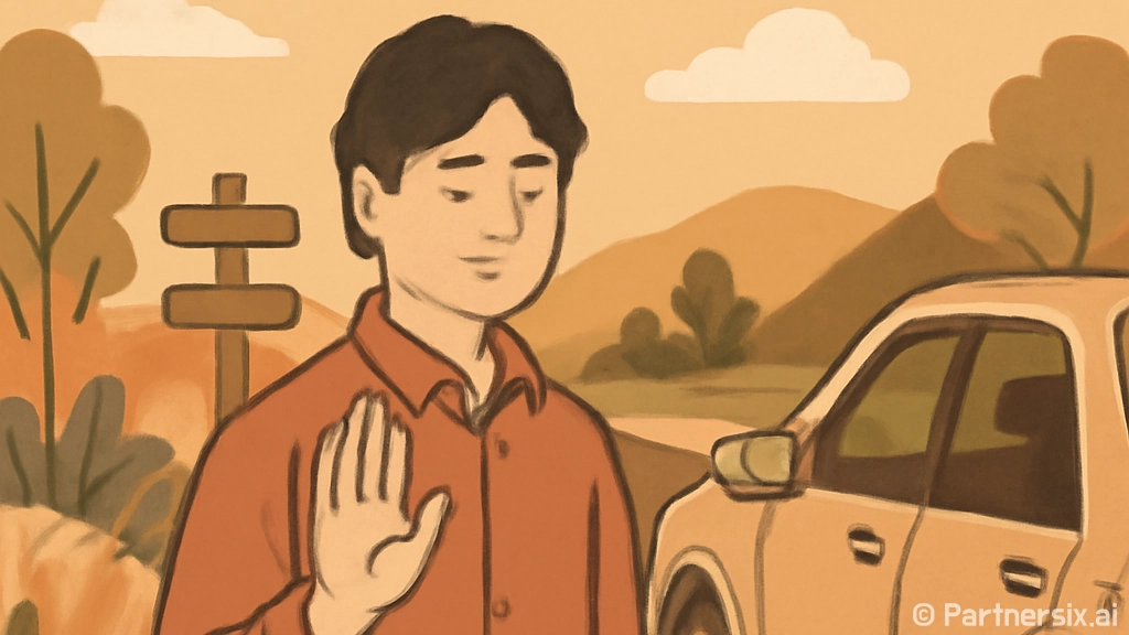 안전하게 길가에 차…