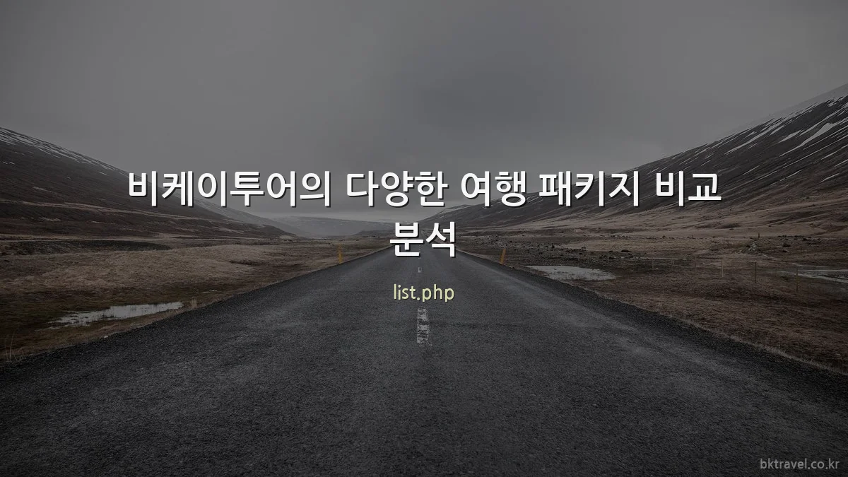 비케이투어의 다양한 여행 패키지 비교 분석