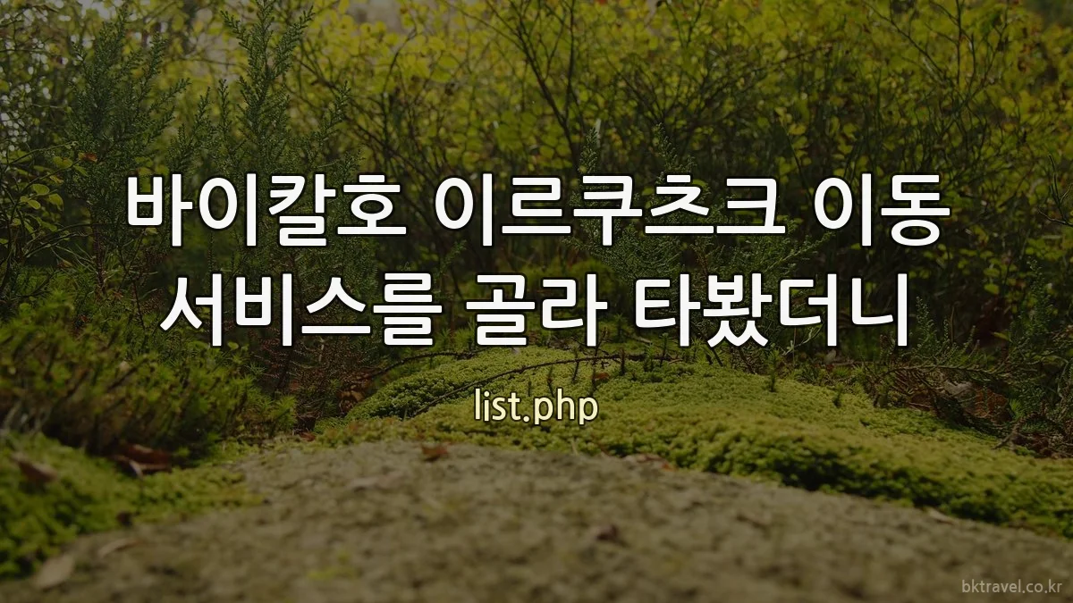바이칼호 이르쿠츠크 이동 서비스를 골라 타봤더니