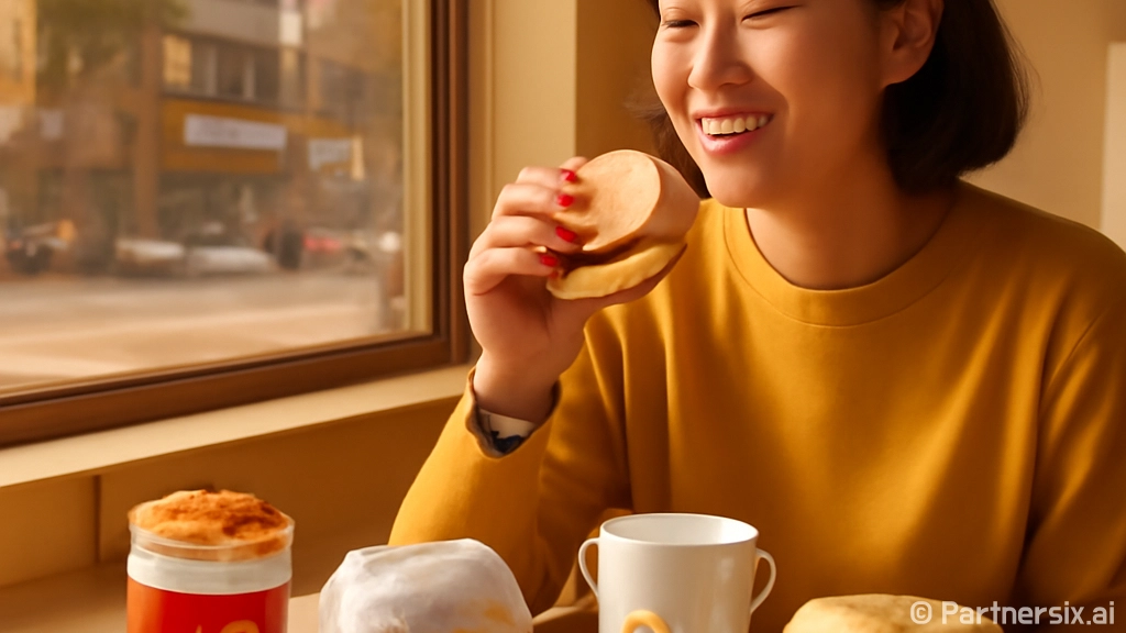 맥모닝으로 아침을 …