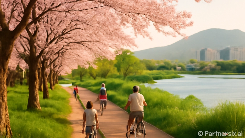 낙동강 벚꽃길, 봄…