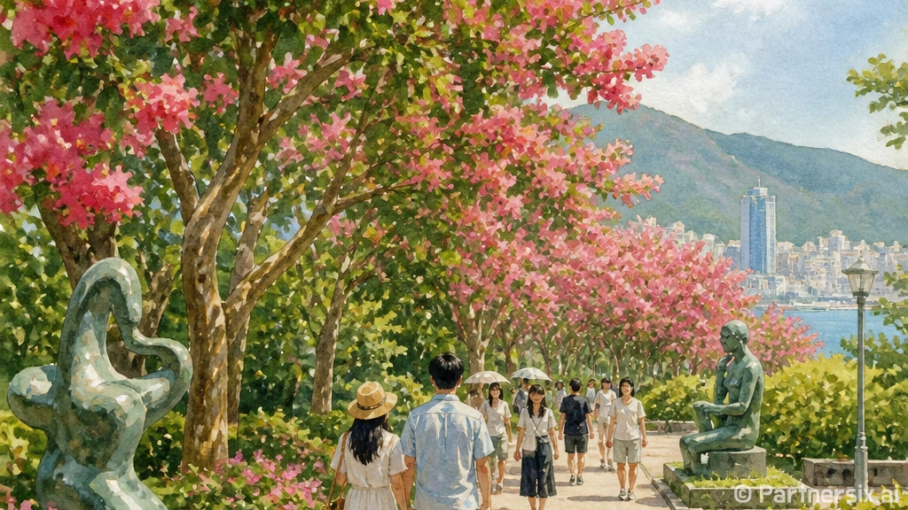 부산 중구 배롱나무 꽃길 산책