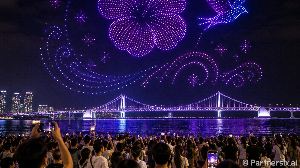 광안리 M 드론라이트쇼 광복절 특별 공연