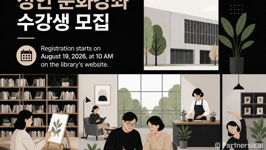 서구아미드림도서관 성인 문화강좌 수강생 모집