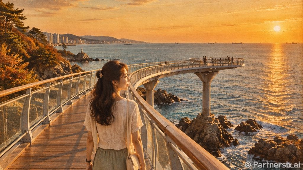 가을 노을과 함께하는 송도용궁구름다리 산책