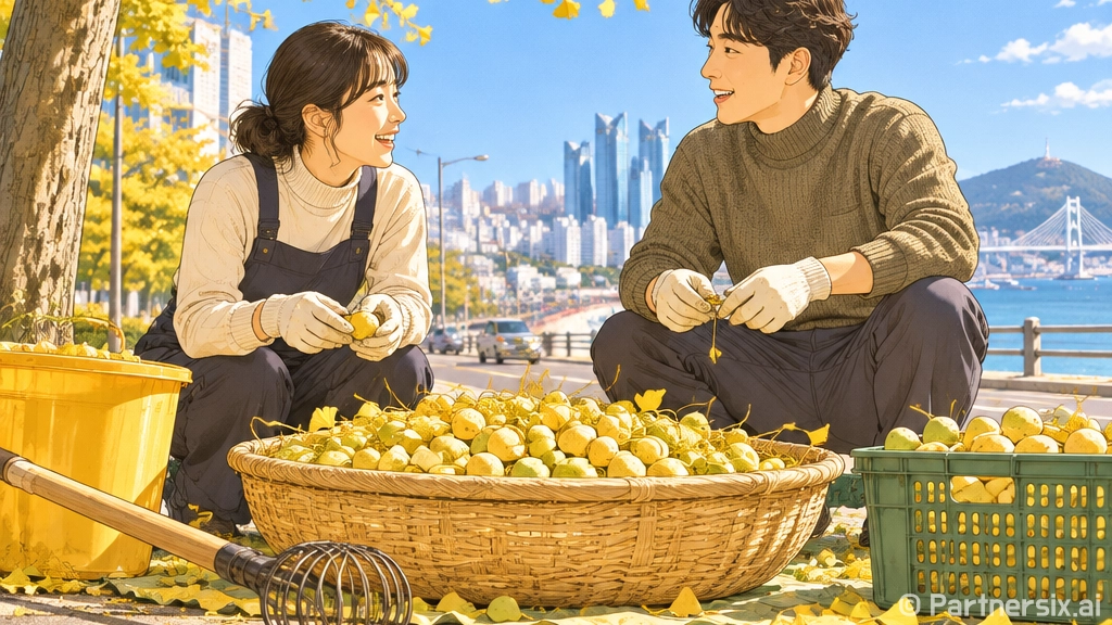 부산 가을철 은행나무 열매 선제 채취로 쾌적 보행로 조성