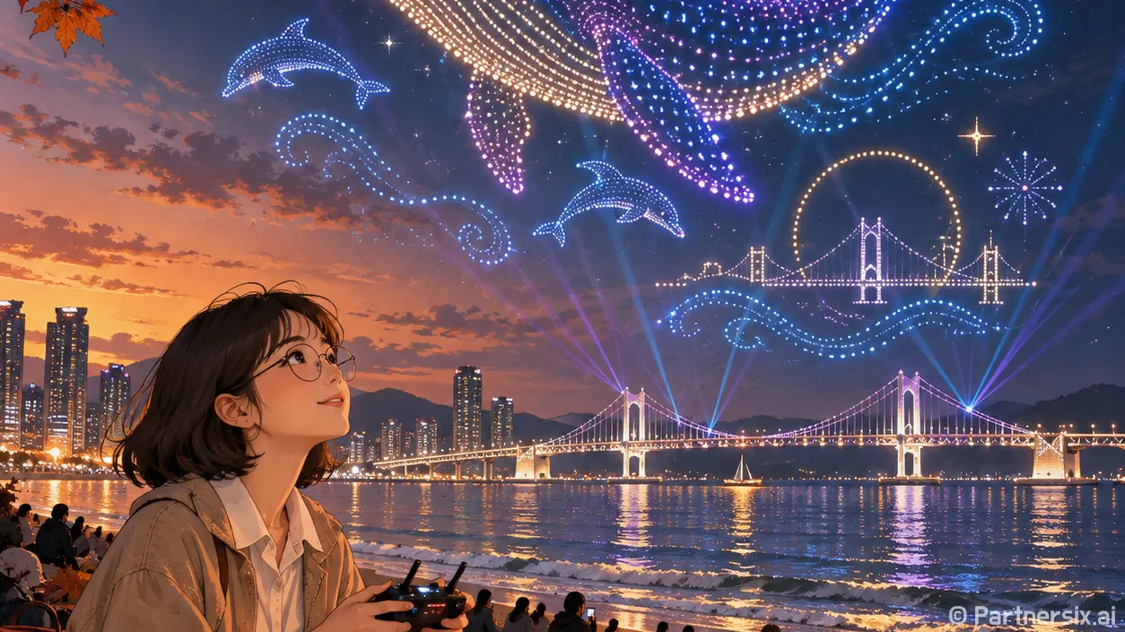 광안리 밤하늘 차원의 문