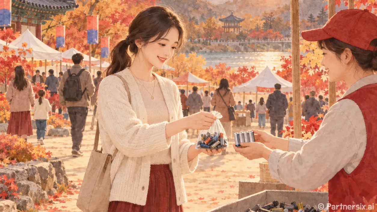 폐건전지가 새 건전지로