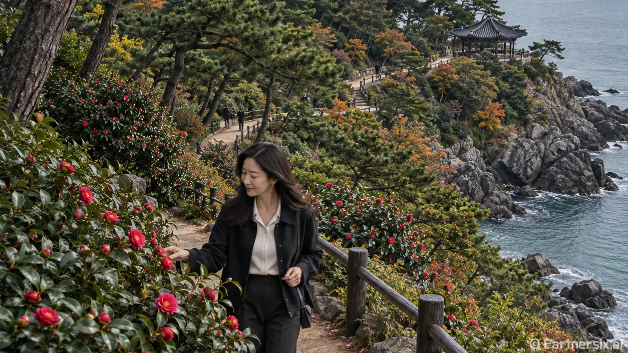 동백섬 밤바다 산책…