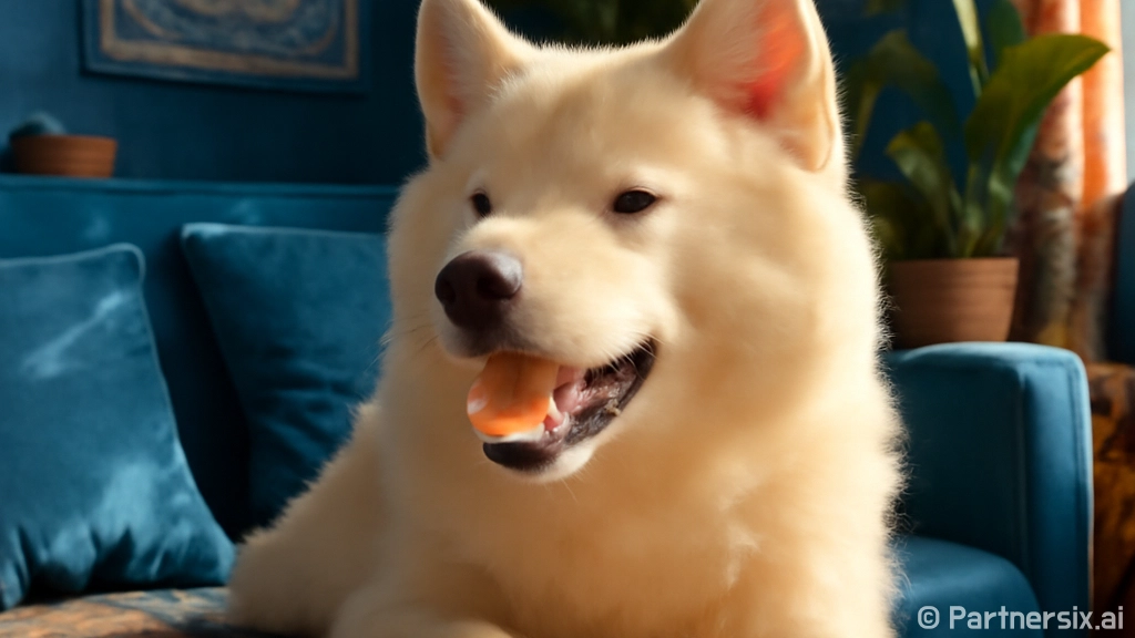 강아지에게 귤을 안…