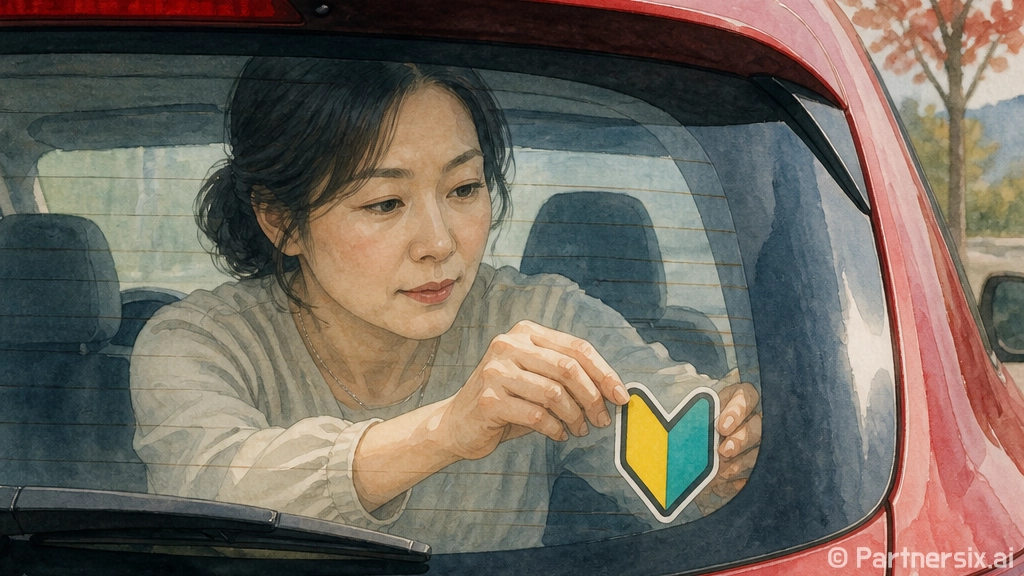 초보운전 스티커 위치 제대로 붙이는 방법, 뒷차에게 보이고 내 시야는 안 가리려면