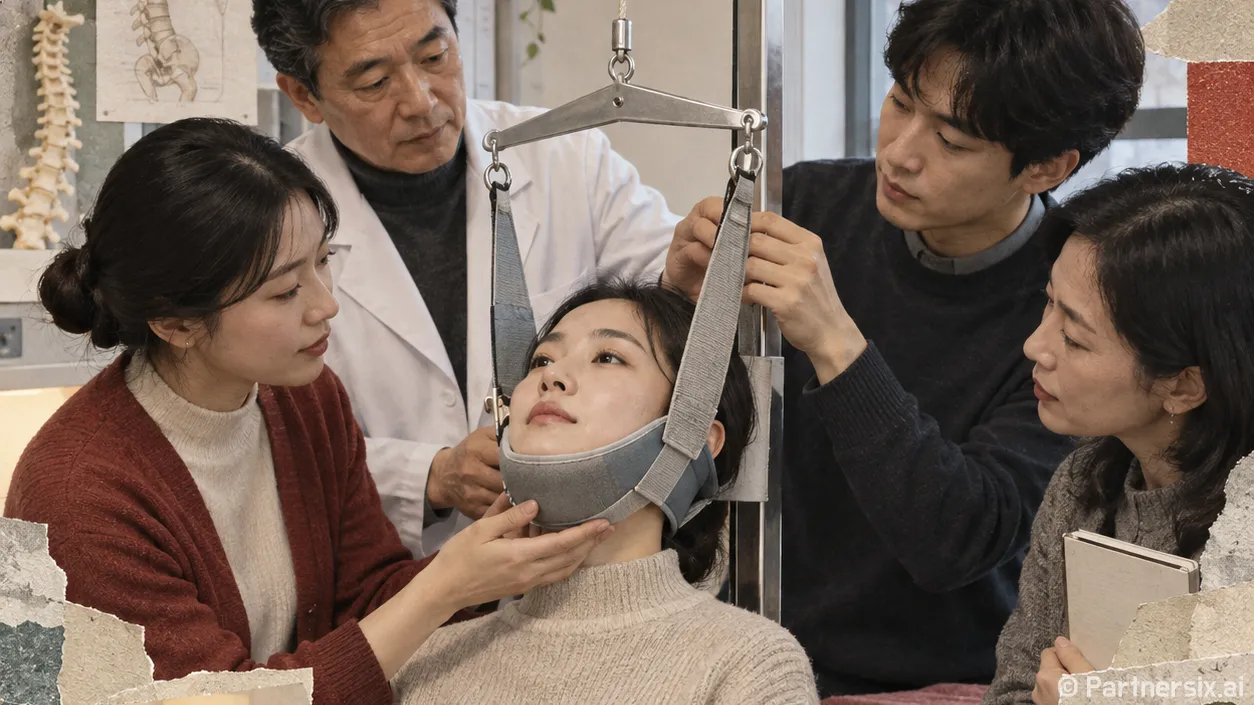 경추 견인기 사고 뒤 목 통증에 쓰려면 이렇게