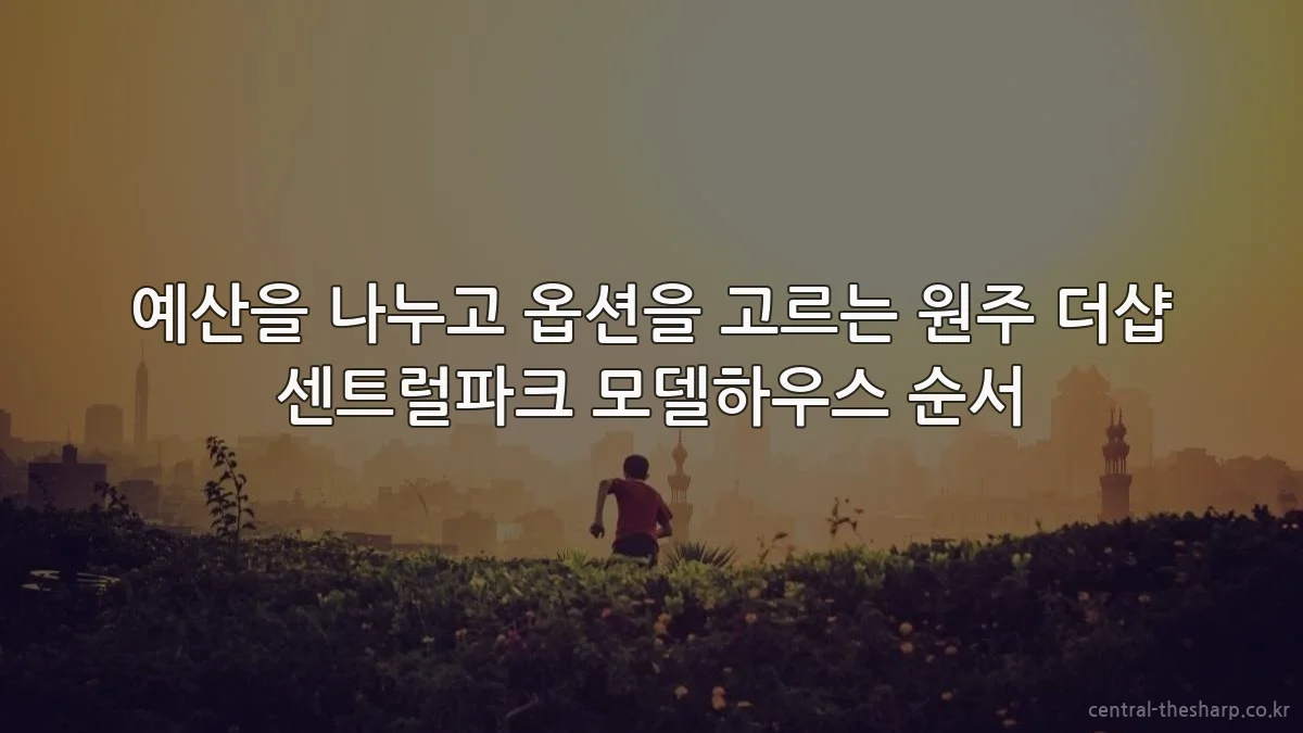 예산을 나누고 옵션을 고르는 원주 더샵 센트럴파크 모델하우스 순서