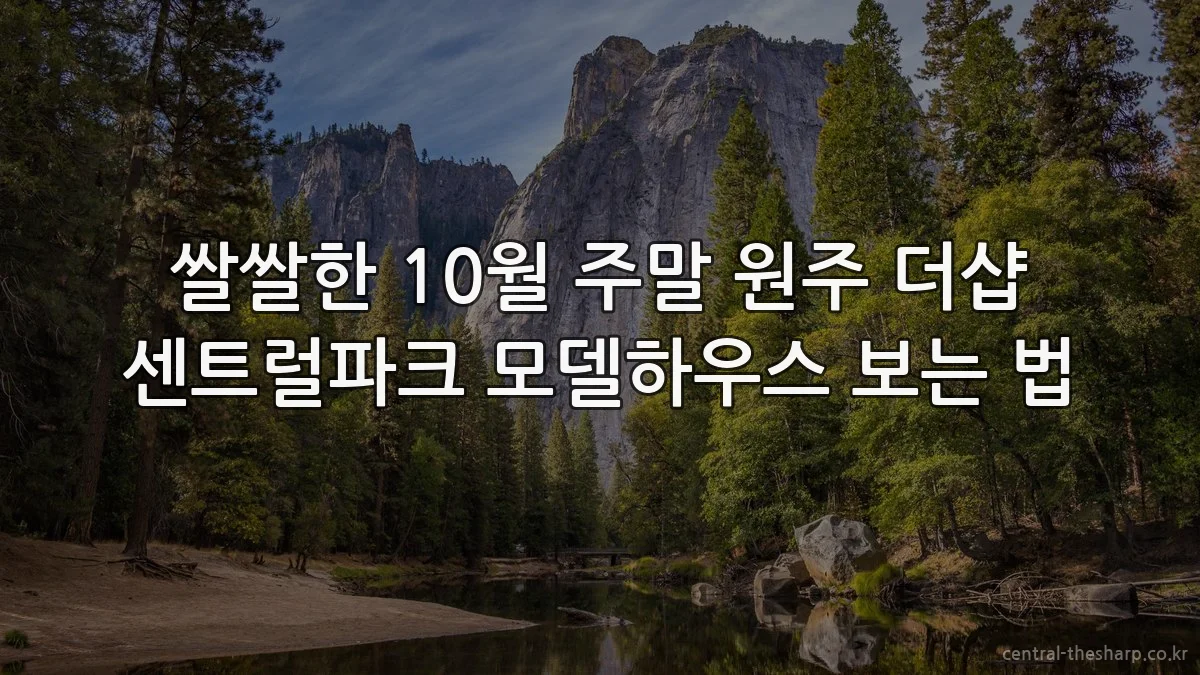 쌀쌀한 10월 주말 원주 더샵 센트럴파크 모델하우스 보는 법