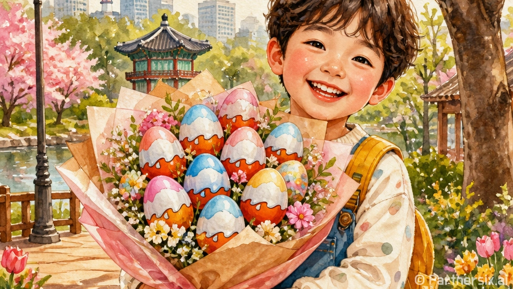 킨더조이 꽃다발 만…