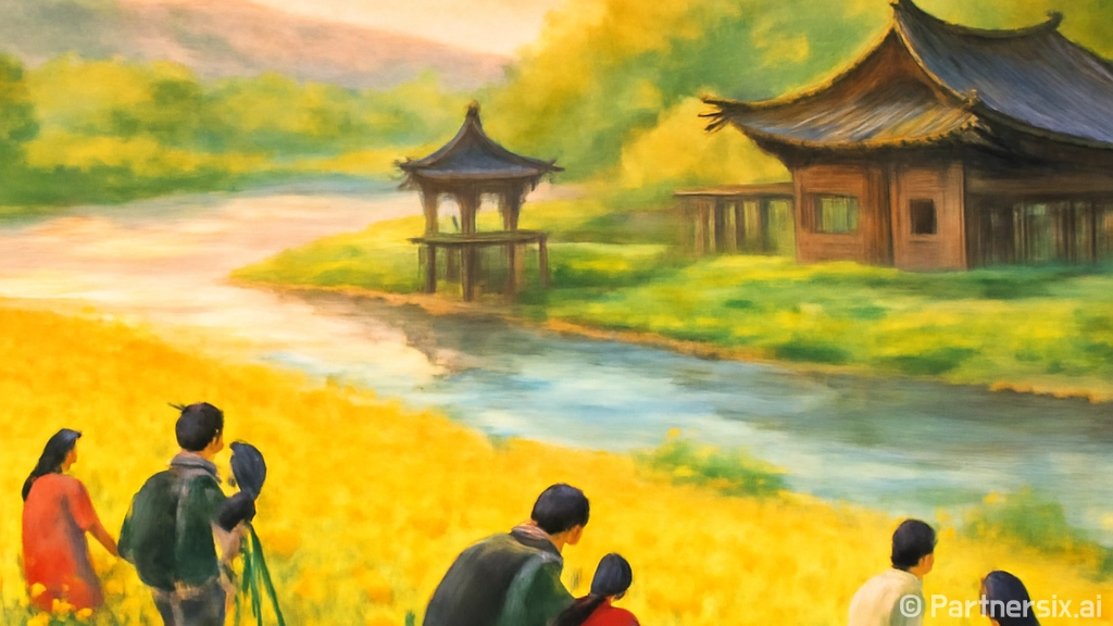 충주 강변 유채꽃과…