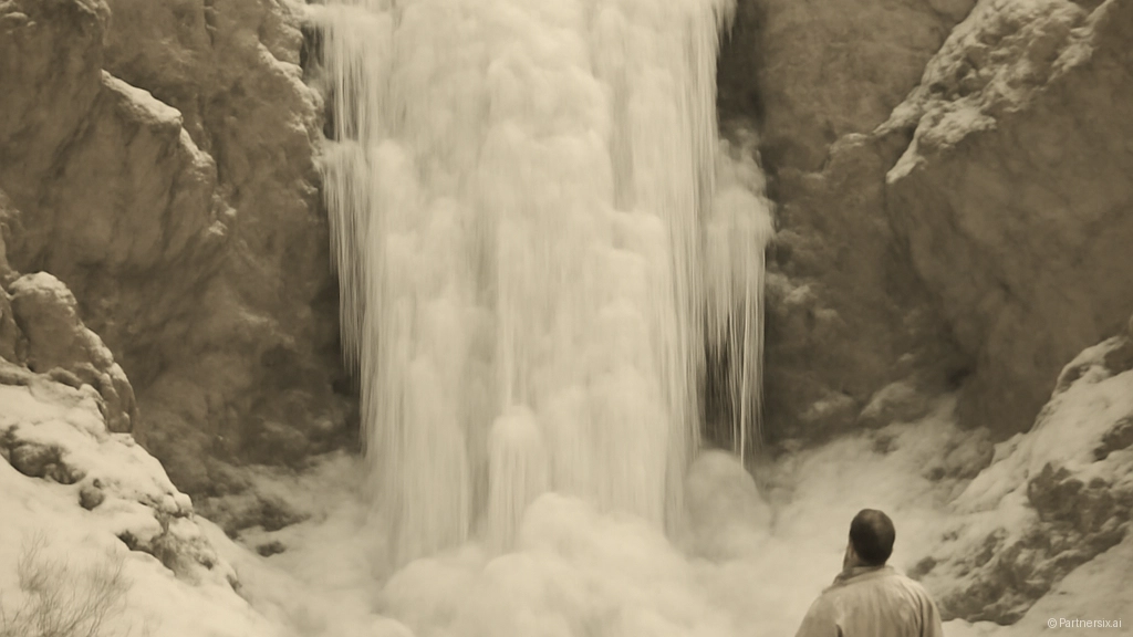 겨울 옥계폭포, 얼…