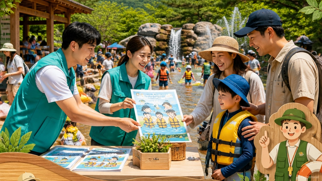 옥천군, 장령산휴양림서 물놀이 안전캠페인 전개
