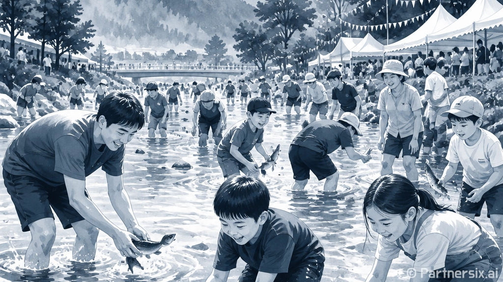 괴산고추축제 고추물고기 맨손잡기 체험