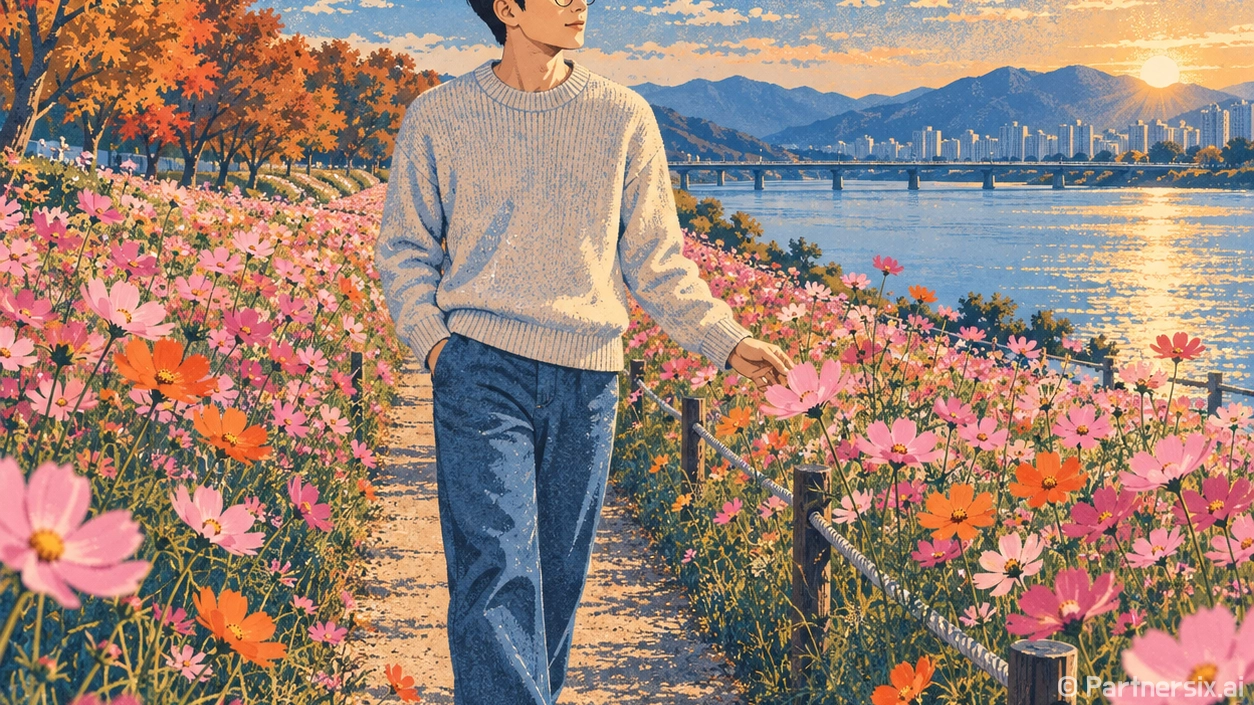 청주 무심천 코스모스 꽃길 가을 풍경