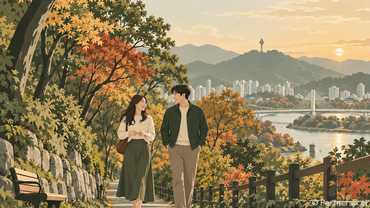 도심과 철길 사이 가을숲