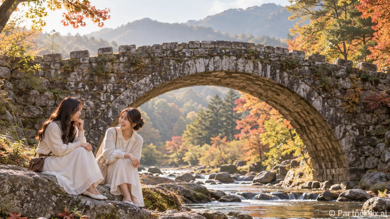 천년돌다리 물든 가을