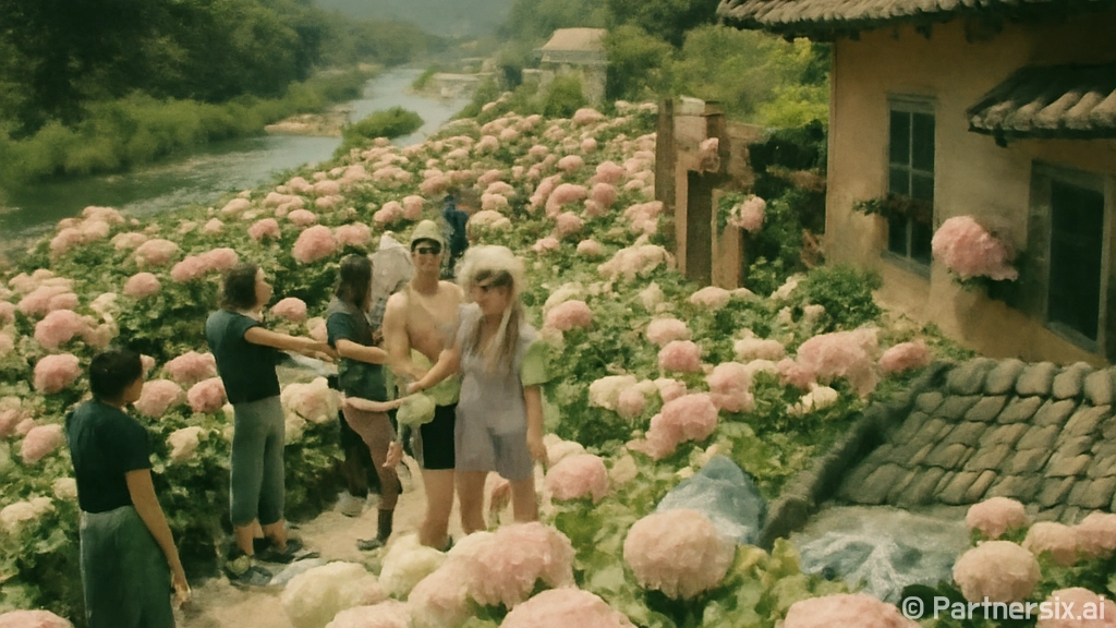 유구색동수국정원 꽃…